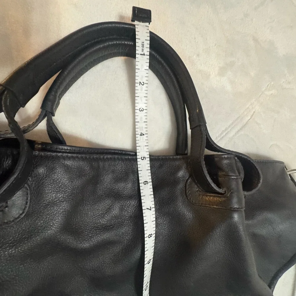 Laura DiMaggio Milano Black Leather Tote Bag Italy Crossbody Slouchy Large